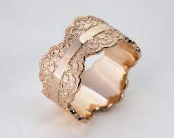 Rose Gold Wedding Band Rose Gold Ring Womens Wedding Band Womens Wedding Ring Band Rose Gold Womens Wedding Bands Gold Wedding Band Lace Wedding Band