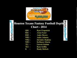 Houston Texans Depth Chart 2014 Fantasy Football Youtube