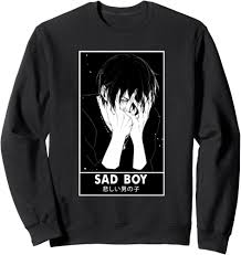 Amazon.com: Nu Goth Sad Boy Anime Shirt, Senpai, Ahegao Sweatshirt :  Clothing, Shoes & Jewelry