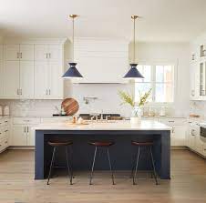 Savoy House Lamar By Brian Thomas 3 Light Pendant Light In Navy Blue With Brass Accents Kitchen Remodel Kitchen Design Blue Kitchen Island