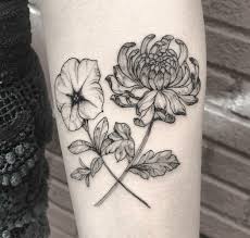 Petunia And Chrysanthemum Tattoo Chrysanthemum Tattoo Petunia Tattoo Crysanthemum Tattoo