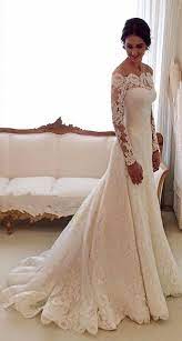 White Off The Shoulder Lace Long Sleeve Bridal Gowns Sheath Cheap Simple Custom Elegant Bridal Dress Long Sleeve Bridal Gown Long Sleeve Mermaid Wedding Dress