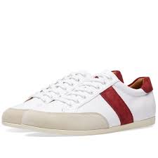Choose the perfect piece for you: Polo Ralph Lauren Price Stripe Tennis Sneaker White Garnet Ivory End