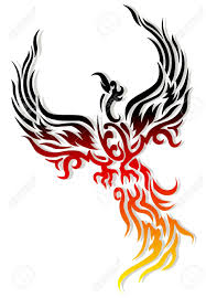 The artist's positioning of the phoenix is a smart tactical move, creating a uniquely aspected bird 'traveling' left to right within the liquid flames. Phoenix Bird Tattoo Royalty Free Cliparts Vectors And Stock Illustration Image 14392258