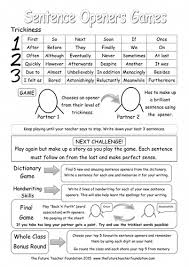 Sentence Openers Games And Activities Pdf Signlanguageinfographic Teaching Writing Talk 4 Writing Literacy Lessons