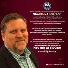 Welcome the Leading World Class Squash Referee sheldon anderson for a work  shop at Houston Squash Club