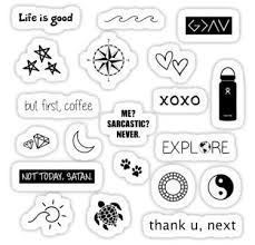 Black And White Brand Stickers Black White Sticker Pack Sticker Black Stickers Cute Laptop Stickers Black And White Stickers
