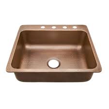 Each copper sink is fully welded and polished, and made with the purest copper available. Rosa Copper Drop In Kitchen Sink With 4 Holes By Sinkology