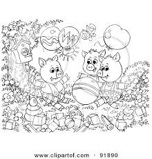 3 little pigs coloring pages are a fun way for kids of all ages to develop creativity, focus, motor skills and color recognition. Black And White Three Little Pigs And The Big Bad Wolf Coloring Page Outline 3 Posters Art Prints By Interior Wall Decor 91890