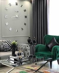 father day gift stylish diy wall clock mirror frameless elegant decoration metal clock artistic silent clock silver black in 2021 living room decor apartment luxury living room home living room