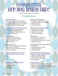 Printable Couples Trivia Are You Ready Dad Couples Baby Shower Games Funny Baby Shower Games Couples Baby Showers