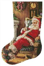 Go cross stitch crazy with our huge selection of free cross stitch patterns! Santa Resting Stocking Left