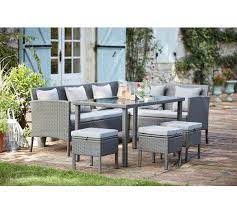 Buy Argos Home 8 Seater Rattan Effect Corner Sofa Set Grey Patio Sets Argos Outdoor Dining Furniture Corner Sofa Set Patio Dining Set