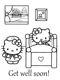 Hello Kitty Coloring Get Well Soon Coloring Sheet Hello Kitty Hello Kitty Coloring Kitty Coloring Cat Coloring Book