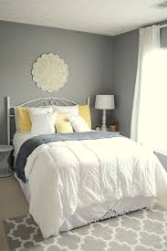 Guest Bedroom Gray White And Yellow Guest Bedroom Guest Bedroom Decor Guest Bedroom Colors Small Guest Bedroom