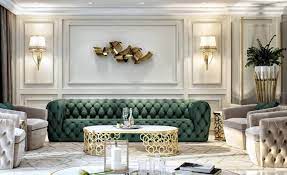 2.1 dinding aksen dan lampu gantung yang elegan. Tips Menciptakan Interior Ruang Keluarga Mewah Arsiteq Com
