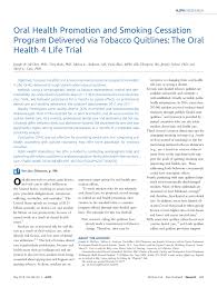 The largest organ inside your body, it performs hundreds of functions, from detoxification to blood clotting. Pdf Oral Health Promotion And Smoking Cessation Program Delivered Via Tobacco Quitlines The Oral Health 4 Life Trial