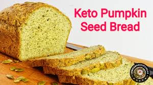 Originally, i developed this bread to make a delicious gluten free because this keto bread doesn't rise super high, slicing it the usual way doesn't leave a lot of fill the batter into the prepared loaf pan and sprinkle sesame seeds and a little ground flax over the top. How To Make Keto Pumpkin Seed Bread Soft Crispy When Toasted Only 1 3 G Net Carb Youtube