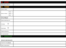 Stop Think Breathe Cbt Worksheets Sewing Room Design Character Education