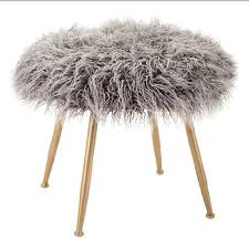 Spot clean only.fuzzy white ottoman pouf. Stool Look 4 Less And Steals And Deals