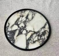 TMZ OEM/ODM Customized Design Logo Size Shower Decorative Storage Marble  Tray Luxury Oval Calacatta Violet Marble Serving Trays