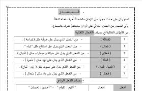 تدريبات على المصادر لغة عربية الصف العاشر الفصل الثاني مدرستي الكويتية