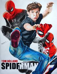 Browse spider man colored sketch drawing created by professional drawing artist. Jayugrim Freedraw Colored Pencil Drawing Tom Holland With Spiderman