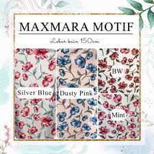 Kain Bahan Satin Maxmara Motif Bunga Per 50cm 1 2m Shopee Indonesia