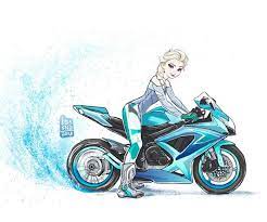 Elsa Frozen Motorcycle Art Motorcycle Artwork Disney Crossover