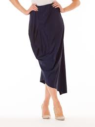 Marithe Francois Girbaud Asymmetrical Blue Maxi Skirt