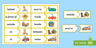 I am so impressed with this cute chart and game! Preposition Jigsaw Matching Activity Teacher Made