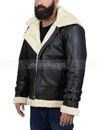 B3 Bomber Faux Shearling Hooded Leather Jacket Just American Jackets Leather Jacket With Hood Leather Jackets Online Leather Jacket