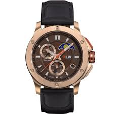 High quality japanese quartz movement with analog display, provide waterproof for daily use: Saturn V Moon Lander Moonphase Chronograph Watch Titan Brown