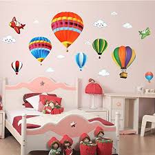 Unfollow mini hot air balloon to stop getting updates on your ebay feed. Amazon Com Amaonm Removable Creative 3d Hot Air Balloon Aircraft And Smile Clouds Baby Nursery Wall Decor Kids Room Wall Decals Hot Air Balloon Nursery Decor