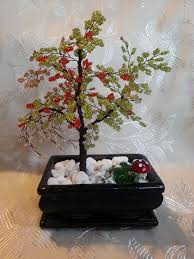 Wunderschone Perlenbaum Mit Bonsai Schale Aus Glasperlen Rocailles Und Draht Gearbeitet Unikat Ideal Fur Geschenk Oder Perlenblumen Blumen Basteln Glasperlen