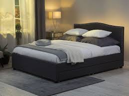 Bett + matratze = 100 € rabatt. Polsterbett Grau Mit Bettkasten Led Beleuchtung Weiss 160 X 200 Cm Montpellier Beliani De