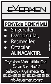 Tekstil Konfeksiyon Sabah Gazetesi Ilan Servisi