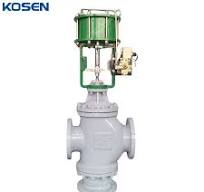 Pneumatic Three Way Control Valve, A216 WCC, 6 Inch, 150 LB