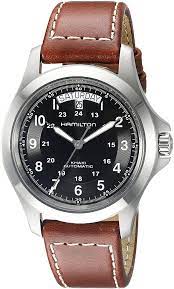 Free shipping on all domestic orders. Hamilton Khaki Field King Auto H64455533 40 Automatic Stainless Steel Case Brown Leather Men S Watch Amazon De Watches