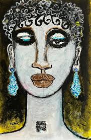 Inspired by Pinterest, vintage lady, acrylic