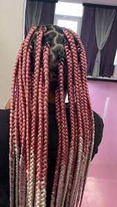 All four colors are kk jumbo braid. Blushed Braids Rose Gold Hybrid Knotless Braids With