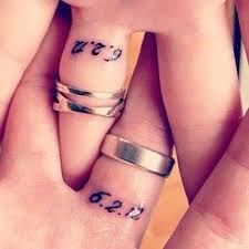 33 Impossibly Sweet Wedding Ring Tattoo Ideas You Ll Want To Say I Do To Matching Tattoos Tattoos Wedding Date Tattoos