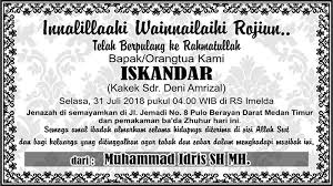 Meninggal dunia, ucapan duka cita untuk non muslim, ucapan duka cita dalam bahasa inggris, ucapan belasungkawa islam dalam bahasa arab via megawati kirim karangan bunga duka cita untuk ani yudhoyono via nasional.kompas.com. Berita Dukacita Telah Berpulang Ke Rahmatullah Iskandar Tribun Medan