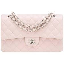Chanel Light Pink Quilted Lambskin Medium Classic Double Flap Bag 6 535 Liked On Polyvore Featuring Bags Handba Pink Chanel Bag Flap Bag Quilted Handbags