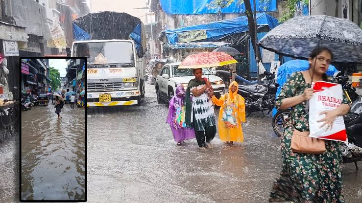 thane rain update waterlogging low lying areas