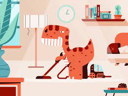 Dyno S Cleaning Day Cartoon Logo Animation Animated Gift