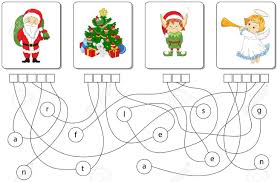 ¿ya sabes lo que quieres para navidad? Juego Educativo De Rompecabezas De Navidad Para Ninos Encuentra Las Palabras Escondidas Santa Arbol Duende Angel Ilustraciones Vectoriales Clip Art Vectorizado Libre De Derechos Image 70050820