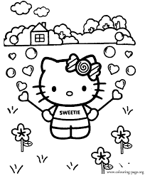 Drawn simply and marked by the trademark red bow, hello kitty is the epitome of a happy girl with a beautiful heart. Free Printable Hello Kitty Coloring Pages Coloring Home