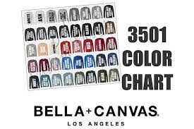 Bella 3501 Long Sleeve T Shirt Color Chart