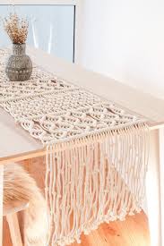 Byndji Macrame Table Runner Macrame Tapecarias De Macrame Almofadas Artesanais